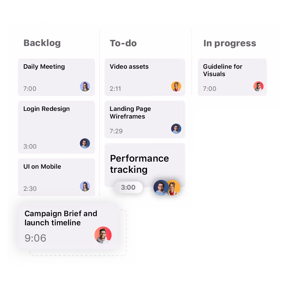 Project management with native time tracking