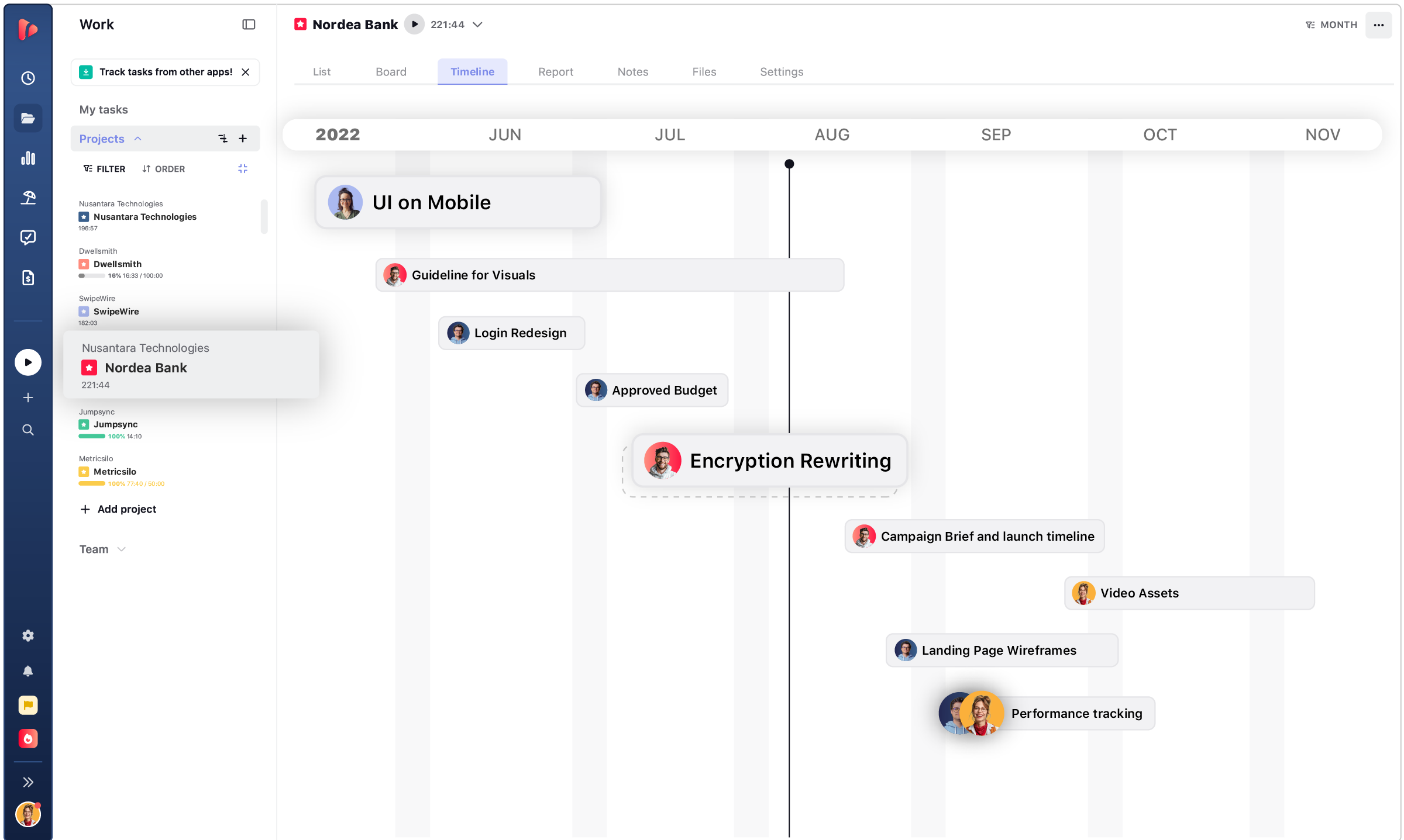 Plan start dates, end dates, and overlaps on a visual timeline