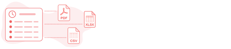When the record needs to leave the system, export it as PDF, Excel, or CSV.